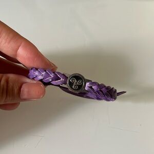 Purple leather bracelet